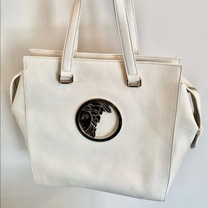 Versace White Leather Large Purse